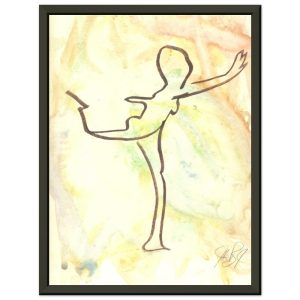 Watercolor and felt marker image of dancer by John Pape